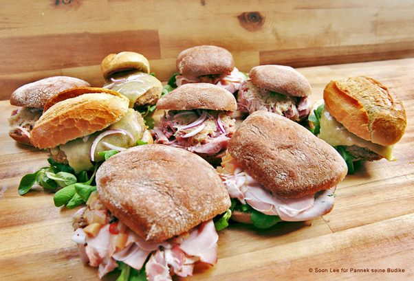Altberliner Sandwiches (Kasseler, Bulette, Eisbein) Altberliner Sandwiches (Kasseler, Bulette, Eisbein) von Pannek seine Budike Catering